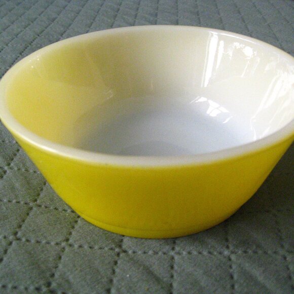 Fire King Vintage Yellow 5" Glass Cereal Bowl - Picture 3 of 8